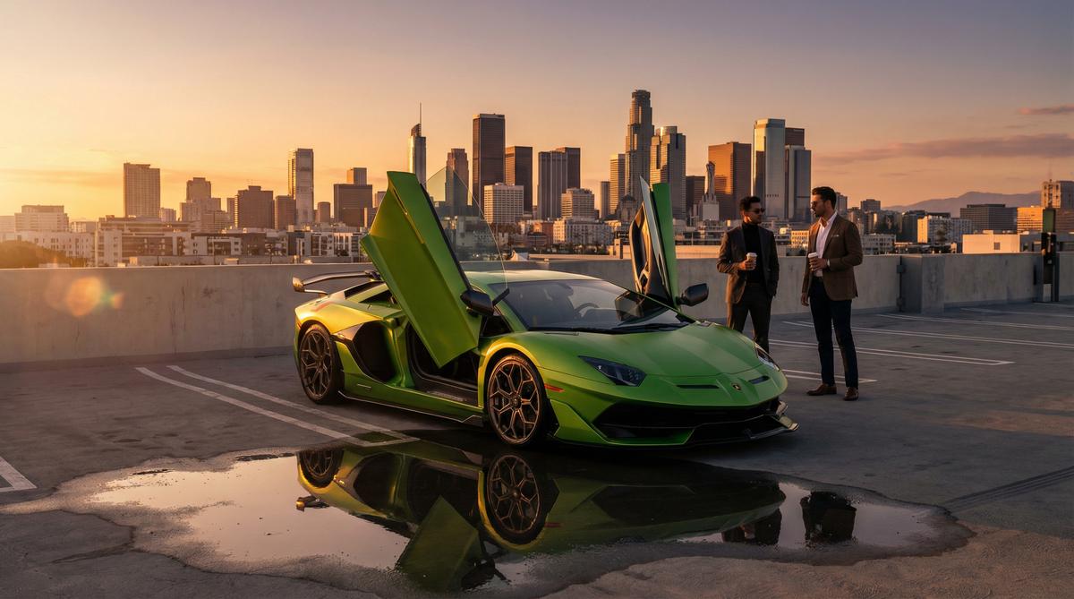 偷拍汽车改装视频-城市天台超跑改装展示